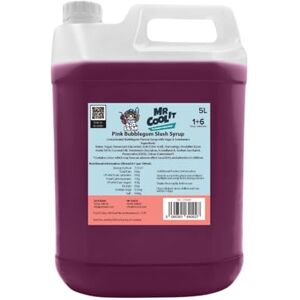 Mr Cool It Pink Bubblegum Slush Syrup 5L Reduced Sugar Frozen Drink Mix, 6:1 Concentrate, Suitable for All SLUSHI Machines, Vegan, Halal & Gluten Free Mr Cool It Pink Bubblegum Slush Syrup 5L Reduced Sugar Frozen Drink Mix, 6:1 Concentrate, Suitable for All SLUSHI Machines, Vegan, Halal & Gluten Free