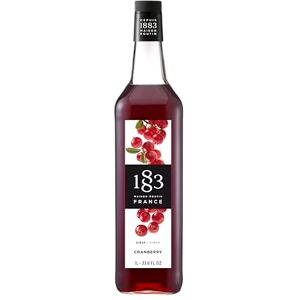 1883 MAISON ROUTIN Cranberry Premium Syrup for Cocktails, Mocktails, Spritzers Bar Syrup 1L Glass Bottle 1883 MAISON ROUTIN Cranberry Premium Syrup for Cocktails, Mocktails, Spritzers Bar Syrup 1L Glass Bottle