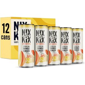 NIX AND KIX Nix & Kix Mango & Ginger 100% Natural Premium Sparkling Soft Drink Low Calorie & Vegan Friendly No Added Sugar Or Sweeteners 250ml x 12 Pack NIX AND KIX Nix & Kix Mango & Ginger 100% Natural Premium Sparkling Soft Drink Low Calorie & Vegan Friendly No Added Sugar Or Sweeteners 250ml x 12 Pack