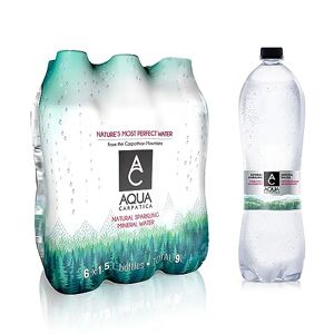 AQUA Carpatica 1.5L x 6 - Pure Natural Sparkling Mineral Water for Optimal Hydration, Nitrate-Free, Abundant in Calcium & Magnesium, Naturally Alkaline, Enriched with Natural Electrolytes