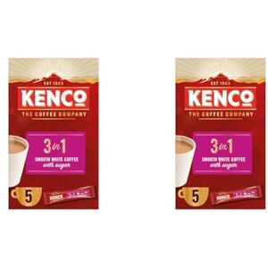 Kenco 3 in 1 Smooth White Instant Coffee with Sugar Sachets 5x20g (Pack of 14, Total 35 Sachets, 700g)