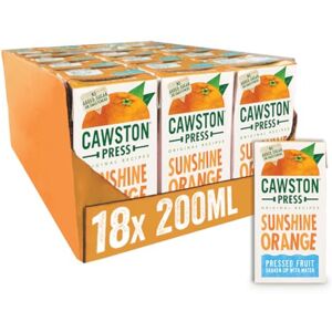 Cawston Press Sunshine Orange Fruit Water for Kids No Added Sugar Pressed Orange Flavoured Drink 200ml Cartons (Pack of 18) Vegan, School Approved, Ideal for Lunchboxes Cawston Press Sunshine Orange Fruit Water for Kids No Added Sugar Pressed Orange Flavoured Drink 200ml Cartons (Pack of 18) Vegan, School Approved, Ideal for Lunchboxes
