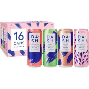 Dash Water Mixed Pack x 16 – Flavoured Sparkling Spring Water – Raspberry, Lime, Grapefruit, Peach – Infused with Wonky Fruit (16 x 330ml cans) Dash Water Mixed Pack x 16 – Flavoured Sparkling Spring Water – Raspberry, Lime, Grapefruit, Peach – Infused with Wonky Fruit (16 x 330ml cans)
