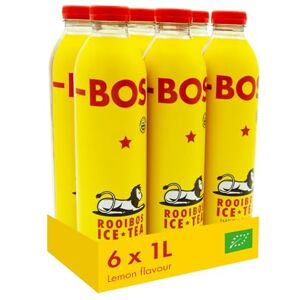 BOS Organic Lemon Flavoured Caffeine Free Rooi Ice Tea, Refreshing & Naturally Sweetened Tea Drink, 1L (Pack of 6) BOS Organic Lemon Flavoured Caffeine Free Rooi Ice Tea, Refreshing & Naturally Sweetened Tea Drink, 1L (Pack of 6)
