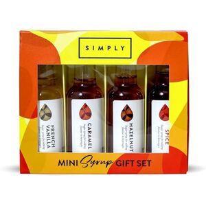 Simply Coffee Syrup Gift Set, French Vanilla, Caramel, Hazelnut & Maple Spice, Syrups for Coffee Drinks, Hot Chocolate & Baking, Vegan & Nut Free, 4 x 50ml Simply Coffee Syrup Gift Set, French Vanilla, Caramel, Hazelnut & Maple Spice, Syrups for Coffee Drinks, Hot Chocolate & Baking, Vegan & Nut Free, 4 x 50ml