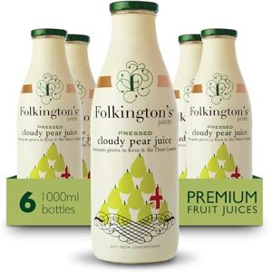 Folkington's Fruit Juice, Cloudy Pear, 6 Large Bottles, Pressed Fruit Juice, Bulk Pack 1 Litre Pack of 6 Folkington's Fruit Juice, Cloudy Pear, 6 Large Bottles, Pressed Fruit Juice, Bulk Pack 1 Litre Pack of 6