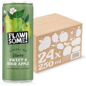 Flawsome ! Lightly Sparkling Sweet & Sour Apple Juice – No Added Sugar, 100% Cold-Pressed Wonky Fruit, Guilt-Free Fizzy Drink – Perfect for Refreshment or as a Mixer (24 x 250ml) Flawsome ! Lightly Sparkling Sweet & Sour Apple Juice – No Added Sugar, 100% Cold-Pressed Wonky Fruit, Guilt-Free Fizzy Drink – Perfect for Refreshment or as a Mixer (24 x 250ml)