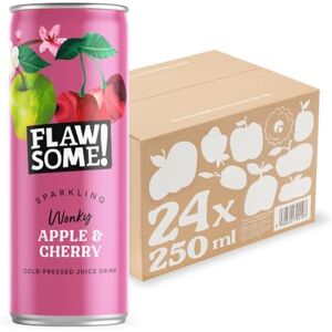 Flawsome ! Lightly Sparkling Apple & Cherry Juice – No Added Sugar, 100% Cold-Pressed Wonky Fruit, Guilt-Free Fizzy Drink – Perfect for Refreshment or as a Mixer (24 x 250ml) Flawsome ! Lightly Sparkling Apple & Cherry Juice – No Added Sugar, 100% Cold-Pressed Wonky Fruit, Guilt-Free Fizzy Drink – Perfect for Refreshment or as a Mixer (24 x 250ml)