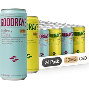 Goodrays CBD Drinks, Sparkling Low Calorie Soft Drink, Natural Sleep Stress and Anxiety Relief, Vegan, 2 Flavour Mixed Pack, 24 x 250ml Cans, Packaging May Vary Goodrays CBD Drinks, Sparkling Low Calorie Soft Drink, Natural Sleep Stress and Anxiety Relief, Vegan, 2 Flavour Mixed Pack, 24 x 250ml Cans, Packaging May Vary