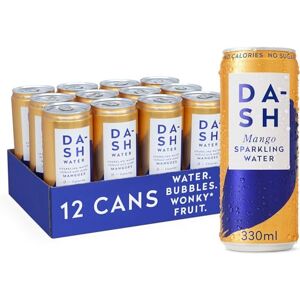 Dash Water Mango - 12 x Mango Flavoured Sparkling Spring Water - NO Sugar, NO Sweetener, NO Calories - Infused with Wonky Fruit (12 x 330ml cans)