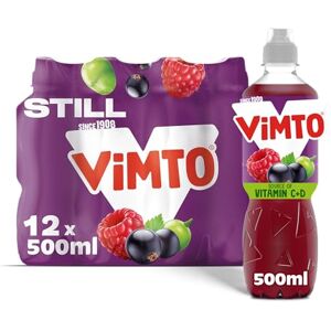 Vimto Still Juice Drink Blackcurrant, Grape & Raspberry – Real Fruit Vitamins C & D – 12 x 500ml Bottles – HFSS Compliant Vimto Still Juice Drink Blackcurrant, Grape & Raspberry – Real Fruit Vitamins C & D – 12 x 500ml Bottles – HFSS Compliant