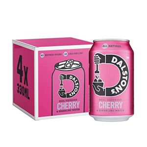 Dalston's Dalston’s Sparkling Cherry Soda (4 x 330ml) - Real Pressed Cherries & Sparkling Water - 46 Kcal - No Added Sugar - No Artificial Sweeteners - Healthy Alternative - Low Calorie - Vegan