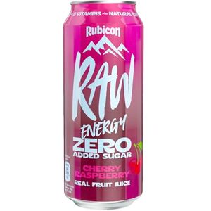 Rubicon RAW Zero Added Sugar 12 Pack Cherry & Raspberry 500ml Energy Drink, Made with Real Fruit Juice, High caffeine with B-Vitamins, Reduce Tiredness & Boost Energy Rubicon RAW Zero Added Sugar 12 Pack Cherry & Raspberry 500ml Energy Drink, Made with Real Fruit Juice, High caffeine with B-Vitamins, Reduce Tiredness & Boost Energy