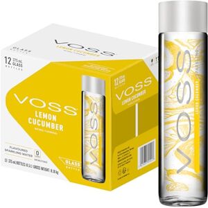 Voss Lemon Cucumber Flavoured Sparkling Water, Pack of 12 x 375ml Original Glass Bottles, Zero Calories, No Sugar, Naturally Sourced Voss Lemon Cucumber Flavoured Sparkling Water, Pack of 12 x 375ml Original Glass Bottles, Zero Calories, No Sugar, Naturally Sourced