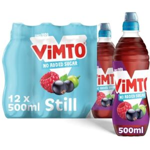 Vimto Still Juice Drink – No Added Sugar – Blackcurrant, Grape & Raspberry – Vitamins C & D – 12 x 500ml Bottles – HFSS Compliant Vimto Still Juice Drink – No Added Sugar – Blackcurrant, Grape & Raspberry – Vitamins C & D – 12 x 500ml Bottles – HFSS Compliant