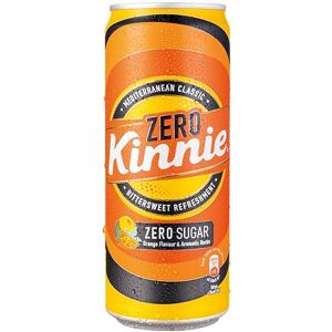 Kinnie Zero Cans 24 x 330ml Orange & Aromatic Herb flavoured soft drink, Zero Sugar, Made in Malta Kinnie Zero Cans 24 x 330ml Orange & Aromatic Herb flavoured soft drink, Zero Sugar, Made in Malta