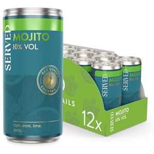 SERVED Mojito 200ml, 10% ABV, Premium Quality, Bar Strength, Pre-Mixed & Ready To Drink, 12 x 200ml Cans SERVED Mojito 200ml, 10% ABV, Premium Quality, Bar Strength, Pre-Mixed & Ready To Drink, 12 x 200ml Cans