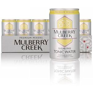 Mulberry Creek Sugar Free Tonic Water, Contains Quinine, Premium Quality, Great for Cocktails & Paired with Gin or Vodka, Low Calories & Sodium, Fully Recyclable 24 x 150ml Cans Mulberry Creek Sugar Free Tonic Water, Contains Quinine, Premium Quality, Great for Cocktails & Paired with Gin or Vodka, Low Calories & Sodium, Fully Recyclable 24 x 150ml Cans