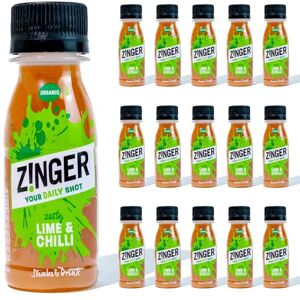 Zinger Lime and Chilli Shots (15x70ml) Refreshing Kick Energy Support Shot Organic Ingredients, Vegan and Gluten Free No Added Sugar Zinger Lime and Chilli Shots (15x70ml) Refreshing Kick Energy Support Shot Organic Ingredients, Vegan and Gluten Free No Added Sugar