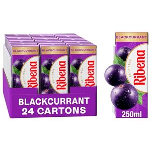 Ribena Blackcurrant Juice Drink Cartons Multipack 24x250ml Real Fruit Rich In Vitamin C No Artificial Colours or flavours Perfect For On The Go Ribena Blackcurrant Juice Drink Cartons Multipack 24x250ml Real Fruit Rich In Vitamin C No Artificial Colours or flavours Perfect For On The Go