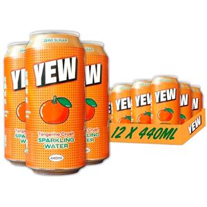YEW Tangerine Crush Sparkling Water 12 x 440ml Cans ZERO Sugar, ZERO Sweetener, Natural Citrus Flavour, ZERO Calories, Gluten Free, Keto & Vegan Fizzy Drink YEW Tangerine Crush Sparkling Water 12 x 440ml Cans ZERO Sugar, ZERO Sweetener, Natural Citrus Flavour, ZERO Calories, Gluten Free, Keto & Vegan Fizzy Drink