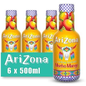 Arizona Mucho Mango Fruit Juice, Pack of 6 x 500ml PET Bottles, Delicious Fruity Drink, No Artificial Flavours or Preservatives Arizona Mucho Mango Fruit Juice, Pack of 6 x 500ml PET Bottles, Delicious Fruity Drink, No Artificial Flavours or Preservatives