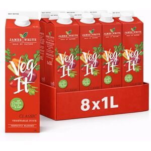 James White Veg It 1L Cartons Vegetable Juice All Natural Vegan No Added Sugar (Pack of 8) James White Veg It 1L Cartons Vegetable Juice All Natural Vegan No Added Sugar (Pack of 8)