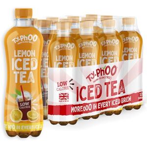 TY.PHOO Typhoo • Iced Tea • Lemon Flavour • 500ml x 12 • Ready-to-Drink Ice Tea • Zesty Refreshing Citrus • Made with Northumbrian Spring Water & Real Fruit Juice in the UK • Low Calorie TY.PHOO Typhoo • Iced Tea • Lemon Flavour • 500ml x 12 • Ready-to-Drink Ice Tea • Zesty Refreshing Citrus • Made with Northumbrian Spring Water & Real Fruit Juice in the UK • Low Calorie