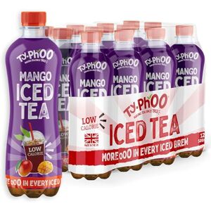 TY.PHOO Typhoo • Iced Tea • Mango Flavour • 500ml x 12 • Ready-to-Drink Ice Tea • Juicy & Bursting with Flavour • Made with Northumbrian Spring Water & Real Fruit Juice in the UK • Low Calorie TY.PHOO Typhoo • Iced Tea • Mango Flavour • 500ml x 12 • Ready-to-Drink Ice Tea • Juicy & Bursting with Flavour • Made with Northumbrian Spring Water & Real Fruit Juice in the UK • Low Calorie