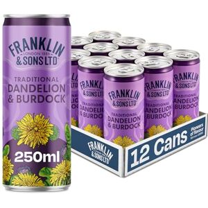 Franklin & Sons Dandelion And Burdock 12 x 250ml Cans Traditional Dandelion & Burdock Big Flavour All Natural flavours Sparkling Soft Drink Premium Fizzy Drink Franklin & Sons Dandelion And Burdock 12 x 250ml Cans Traditional Dandelion & Burdock Big Flavour All Natural flavours Sparkling Soft Drink Premium Fizzy Drink