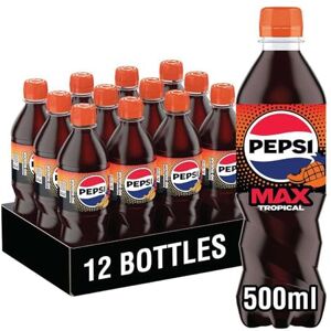 Pepsi Max Tropical, 500ml Bottle (Pack of 12) Pepsi Max Tropical, 500ml Bottle (Pack of 12)