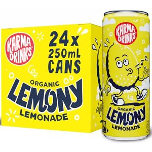 KARMA DRINKS Lemony Lemonade 24 x 250ml Cans Natural Fizzy Soft Drinks, Fairtrade, Organic & Vegan KARMA DRINKS Lemony Lemonade 24 x 250ml Cans Natural Fizzy Soft Drinks, Fairtrade, Organic & Vegan