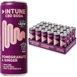 INTUNE Pomegranate & Ginger Sparkling CBD Drink Natural & Vegan Low Calorie Drink CBD Infused Soft Drink CBD can 24 x 250ml Cans INTUNE Pomegranate & Ginger Sparkling CBD Drink Natural & Vegan Low Calorie Drink CBD Infused Soft Drink CBD can 24 x 250ml Cans