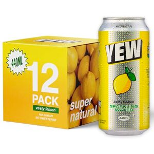 YEW Zesty Lemon Sparkling Water 12 x 440ml Cans ZERO Sugar, ZERO Sweetener, All Natural Lemon Flavoured Water, ZERO Calories, Gluten Free, Keto Friendly and Vegan Healthy Fizzy Drink YEW Zesty Lemon Sparkling Water 12 x 440ml Cans ZERO Sugar, ZERO Sweetener, All Natural Lemon Flavoured Water, ZERO Calories, Gluten Free, Keto Friendly and Vegan Healthy Fizzy Drink