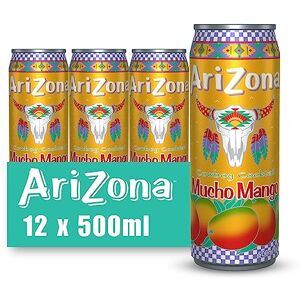 Arizona Mucho Mango Fruit Juice, Pack of 12 x 500ml Cans, Delicious Fruity Drink, No Artificial Flavours or Preservatives Arizona Mucho Mango Fruit Juice, Pack of 12 x 500ml Cans, Delicious Fruity Drink, No Artificial Flavours or Preservatives