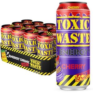 TOXIC WASTE Sour Cherry Energy Drink – 12 x 500ml Cans, Sparkling Fizz with Bold Flavour, Multipack for Gaming, Study, Parties, Road Trips and Fun Sharing TOXIC WASTE Sour Cherry Energy Drink – 12 x 500ml Cans, Sparkling Fizz with Bold Flavour, Multipack for Gaming, Study, Parties, Road Trips and Fun Sharing