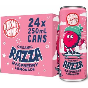 KARMA DRINKS Razza Raspberry Pink Lemonade 24 x 250ml Cans Natural Fizzy Soft Drinks, Fairtrade, Organic & Vegan KARMA DRINKS Razza Raspberry Pink Lemonade 24 x 250ml Cans Natural Fizzy Soft Drinks, Fairtrade, Organic & Vegan