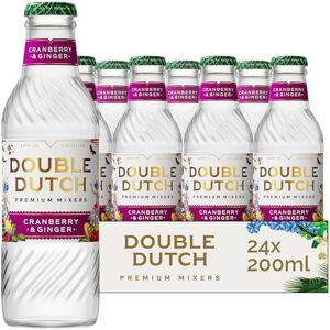 Double Dutch Cranberry and Ginger Tonic Water Low Calorie Tonic Water 100% Natural Ingredients Gluten Free, Vegan Friendly Premium Mixer Perfect For Gin, Vodka & Cocktails 24 x 200ml Bottles Double Dutch Cranberry and Ginger Tonic Water Low Calorie Tonic Water 100% Natural Ingredients Gluten Free, Vegan Friendly Premium Mixer Perfect For Gin, Vodka & Cocktails 24 x 200ml Bottles