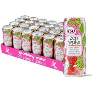 Itsu Peach + Lychee Zen Water Naturally Flavoured Sparkling Water 330ml (Pack of 24) Zero Calories, Zero Sugar 24 x 330ml Pack Itsu Peach + Lychee Zen Water Naturally Flavoured Sparkling Water 330ml (Pack of 24) Zero Calories, Zero Sugar 24 x 330ml Pack