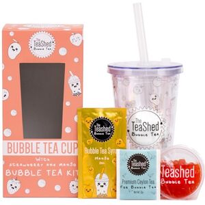 The *TeaShed Bubble Tea Cup & Straw with Bubble Tea Kit Gift Set 1 Serving Set includes Mango Syrup, Strawberry Popping Boba and Tea Bag By The TeaShed The *TeaShed Bubble Tea Cup & Straw with Bubble Tea Kit Gift Set 1 Serving Set includes Mango Syrup, Strawberry Popping Boba and Tea Bag By The TeaShed