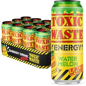 TOXIC WASTE Watermelon Energy Drink – 12 x 500ml Cans, Juicy Sparkling Fizz with Bold Flavour, Multipack for Gaming, Study, Parties, Road Trips and Fun Sharing TOXIC WASTE Watermelon Energy Drink – 12 x 500ml Cans, Juicy Sparkling Fizz with Bold Flavour, Multipack for Gaming, Study, Parties, Road Trips and Fun Sharing