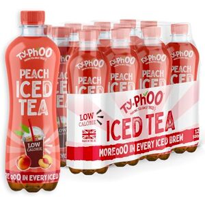 TY.PHOO Typhoo • Iced Tea • Peach Flavour • 500ml x 12 • Ready-to-Drink Ice Tea • Fruity, Mellow & Naturally Sweet • Made with Northumbrian Spring Water & Real Fruit Juice in the UK • Low Calorie TY.PHOO Typhoo • Iced Tea • Peach Flavour • 500ml x 12 • Ready-to-Drink Ice Tea • Fruity, Mellow & Naturally Sweet • Made with Northumbrian Spring Water & Real Fruit Juice in the UK • Low Calorie
