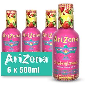 Arizona Strawberry Lemonade, Pack Of 6 x 500ml PET Bottles, Delicious Still Fruity Drink, No Artificial Colours or Preservatives Arizona Strawberry Lemonade, Pack Of 6 x 500ml PET Bottles, Delicious Still Fruity Drink, No Artificial Colours or Preservatives