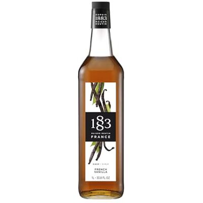 1883 MAISON ROUTIN Premium French Vanilla Syrup, 1 Litre Glass Bottle Flavoured Syrup, For Coffee, Tea, Cocktails, Iced Drinks & Desserts, Made with Pure Cane Sugar, No Artificial Colours, Vegan 1883 MAISON ROUTIN Premium French Vanilla Syrup, 1 Litre Glass Bottle Flavoured Syrup, For Coffee, Tea, Cocktails, Iced Drinks & Desserts, Made with Pure Cane Sugar, No Artificial Colours, Vegan