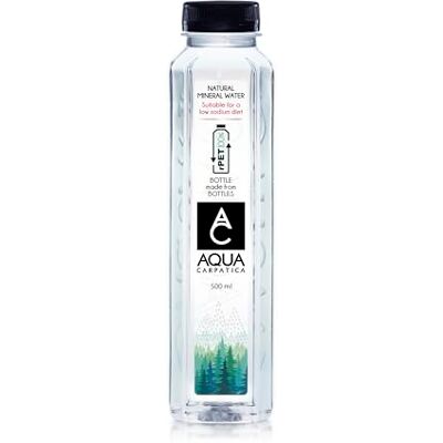 Aqua Carpatica 500ml x 6 rPET Pure Natural Still Mineral Water 6-Pack Bottled Water, Virtually Nitrate Free, Low Sodium, Naturally Alkaline, Natural Electrolytes, Premium Multipack 100% Recyclable Aqua Carpatica 500ml x 6 rPET Pure Natural Still Mineral Water 6-Pack Bottled Water, Virtually Nitrate Free, Low Sodium, Naturally Alkaline, Natural Electrolytes, Premium Multipack 100% Recyclable
