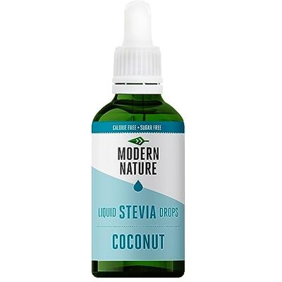Modern Nature Coconut Flavour Drops Sugar Free Water Stevia Sweetener Sugar Free Syrup, Zero calories, Liquid stevia drops, Natural water flavouring, for protein shakes, flavoured drinks 100ml Modern Nature Coconut Flavour Drops Sugar Free Water Stevia Sweetener Sugar Free Syrup, Zero calories, Liquid stevia drops, Natural water flavouring, for protein shakes, flavoured drinks 100ml