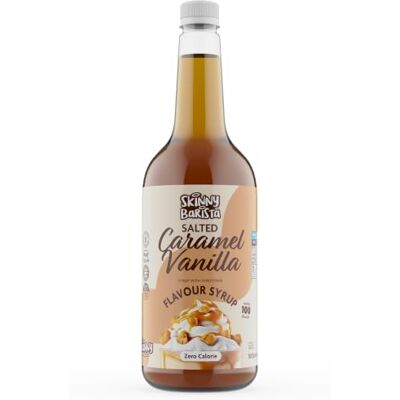 The Skinny Food Co Skinny Food Co Salted Caramel Vanilla Syrup Zero Calorie 1L Sugar Free Zero calorie syrup for coffee, tea, hot chocolate, protein drinks, desserts and baking. Vegan, gluten-free and fat-free. The Skinny Food Co Skinny Food Co Salted Caramel Vanilla Syrup Zero Calorie 1L Sugar Free Zero calorie syrup for coffee, tea, hot chocolate, protein drinks, desserts and baking. Vegan, gluten-free and fat-free.