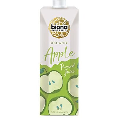 Biona Organic Apple Juice 1L, Pack of 6 100% Pure Pressed Fruit Juice, Not From Concentrate, No Added Sugar or Preservatives, Organic & Vegan Biona Organic Apple Juice 1L, Pack of 6 100% Pure Pressed Fruit Juice, Not From Concentrate, No Added Sugar or Preservatives, Organic & Vegan