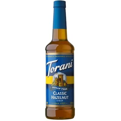 Torani Sugar Free Coffee Syrup, Classic Hazelnut Flavour, 750ml Zero Calorie Drink Syrup, No Added Sugar, Barista Style for Coffee, Lattes and Iced Drinks, Vegan Friendly Torani Sugar Free Coffee Syrup, Classic Hazelnut Flavour, 750ml Zero Calorie Drink Syrup, No Added Sugar, Barista Style for Coffee, Lattes and Iced Drinks, Vegan Friendly