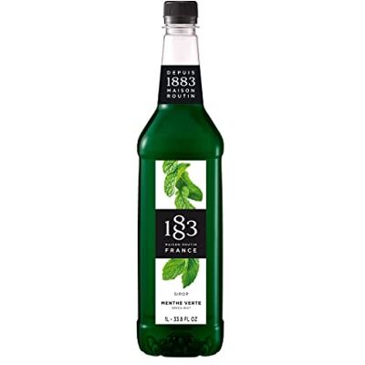 1883 MAISON ROUTIN Premium Green Mint Syrup, 1 Litre PET Bottle Flavoured Syrup, For Coffee, Tea, Cocktails, Iced Drinks & Desserts, Made with Pure Cane Sugar, No Artificial Colours, Vegan 1883 MAISON ROUTIN Premium Green Mint Syrup, 1 Litre PET Bottle Flavoured Syrup, For Coffee, Tea, Cocktails, Iced Drinks & Desserts, Made with Pure Cane Sugar, No Artificial Colours, Vegan